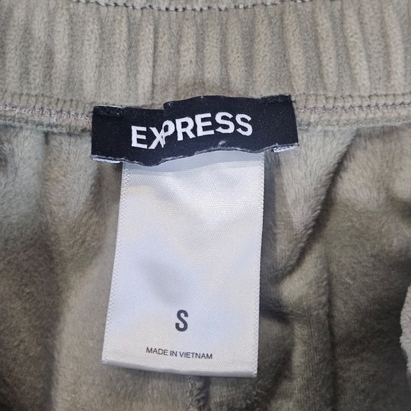Express Velour Pants Womens Small Tan Soft Lounge Sweatpants Comfy Joggers - Picture 3 of 8